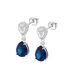 Pendientes Plata Lotus LP3788-4/2 Colgante Circonitas Azul Bicolor Blancas