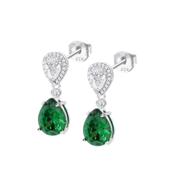 Pendientes Plata Lotus LP3788-4/3 Colgante Circonitas Verde Bicolor Blancas