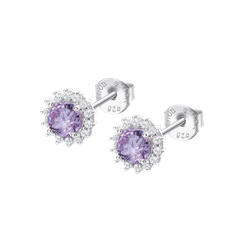 Pendientes Plata Lotus LP3791-4/2 Circonitas Morada Bicolor Blancas