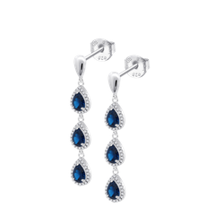 Pendientes Plata Lotus LP3794-4/2 Colgante Circonitas Azules Bicolor Blancas