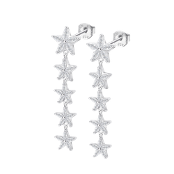 Pendientes Plata Lotus LP3798-4/1 Colgante Flores Circonitas