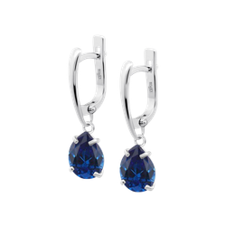 Pendientes Plata Lotus LP3809-4/3 Aro Colgante Circonita Azul