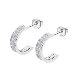 Pendientes Plata Lotus LP3829-4/1 Medio Aro Circonitas