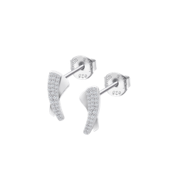 Pendientes Plata Lotus LP3845-4/1 Bandas Cruzadas Circonitas