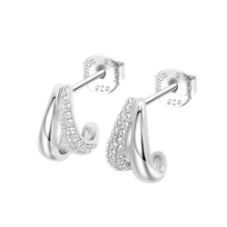 Pendientes Plata Lotus LP3846-4/1 Medio Aro Circonitas