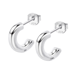 Pendientes Plata Lotus LP3854-4/1 Medio Aro Liso