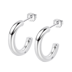 Pendientes Plata Lotus LP3854-4/3 Medio Aro Liso