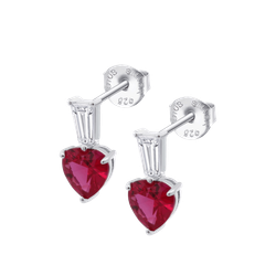 Pendientes Plata Lotus LP3893-4/1 Corazón Circonita Roja