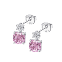 Pendientes Plata Lotus LP3903-4/1 Colgante Circonita Fucsia Cuadrada