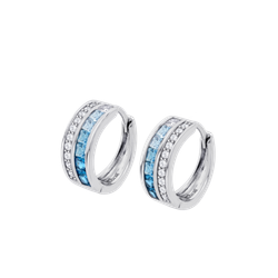 Pendientes Plata Lotus LP3912-4/1 Aro Circonitas Azules Bicolor Blancas