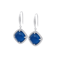 Pendientes Plata Lotus LP3921-4/1 Colgante Circonitas Azul Bicolor Blancas