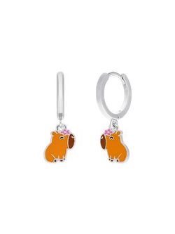Pendientes Plata Marea Niña D03601/CX Aro C. Colgante Capibara Esmaltado
