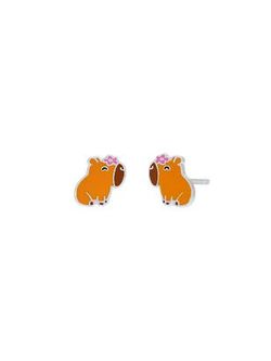 Pendientes Plata Marea Niña D03601/CY Capibara Esmaltado