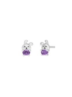 Pendientes Plata Marea Niña D03601/DQ Conejo C. Circonita Morada