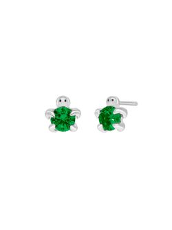 Pendientes Plata Marea Niña D03601/DU Tortuga C. Circonita Verde