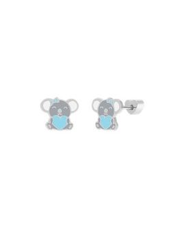 Pendientes Plata Marea Niña D04001/BE Koala C. Corazón Azul