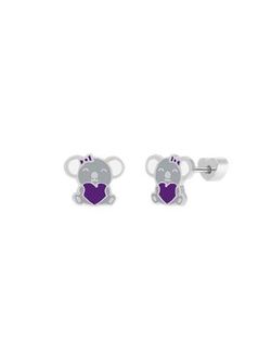 Pendientes Plata Marea Niña D04001/BF Koala C. Corazón Morado
