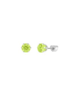 Silver Earrings Marea Girl D04001/BP Green Cubic Zirconia