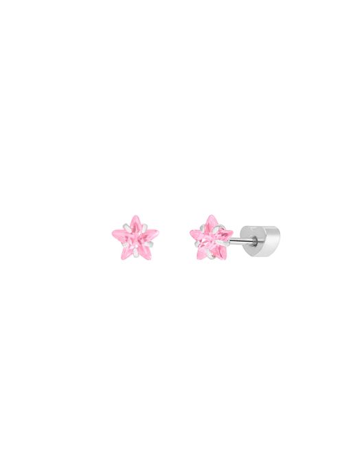 Pendientes Plata Marea Niña D04001/BR Estrella Circonitas Rosadas