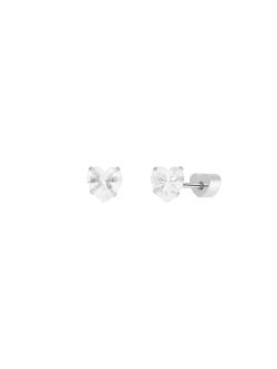Silver Earrings Marea Girl D04001/BU Heart Cubic Zirconia