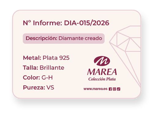 Pendientes Plata Marea Niña D04201/AA Corazón C. Diamante Laboratorio G-H VS