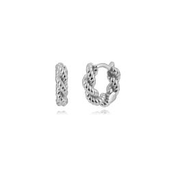 Pendientes Plata Mujer 10mm PEL1244RHXX10 Aro Trenzado En Brillo