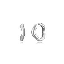 Pendientes Plata Mujer 11,5mm PEL1241RH Aro Ondulado En Brillo