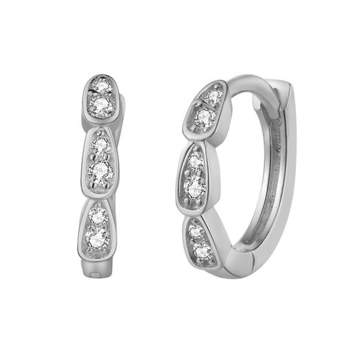 Pendientes Plata Mujer 11mm PEZ1291RH Aro Circonitas