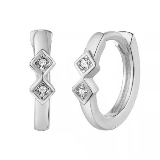Pendientes Plata Mujer 11mm PEZ1292RH Aro Circonitas