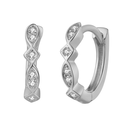 Pendientes Plata Mujer 11mm PEZ1296RH Aro Circonitas