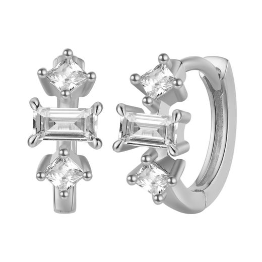 Pendientes Plata Mujer 11mm PEZ1297RH Aro Circonitas