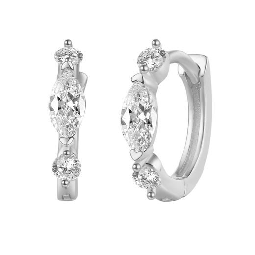Pendientes Plata Mujer 11mm PEZ1298RH Aro Circonitas