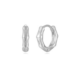 Pendientes Plata Mujer 12mm PEL1252RH Aro Bambú En Brillo