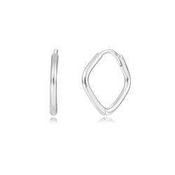 Pendientes Plata Mujer 12mm PEL1259RH12 Aro Rombo En Brillo