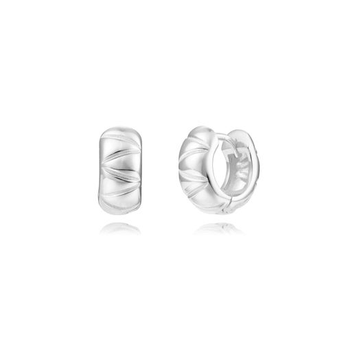 Pendientes Plata Mujer 12mm PEL1267RH12 Aro C. Rayas En Brillo