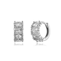 Pendientes Plata Mujer 12mm PEZ1345RH Aro Circonitas