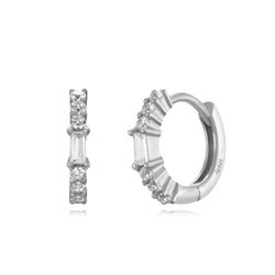 Pendientes Plata Mujer 12mm PEZ1346RH Aro Circonitas