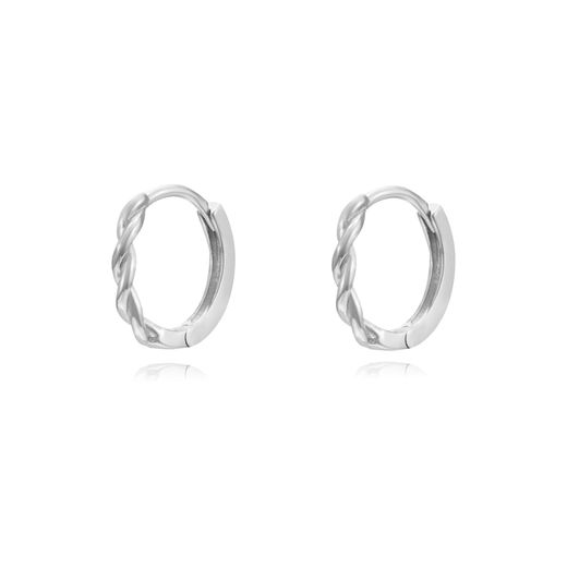 Pendientes Plata Mujer 13,5mm PEL1045RH Aro Trenzado En Brillo