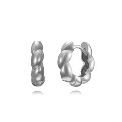 Pendientes Plata Mujer 13mm PEL1151RH Aro Trenzado En Brillo