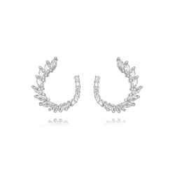 Pendientes Plata Mujer 13mm PEZ1385RH Corona Circonitas