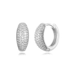 Pendientes Plata Mujer 13mm PEZ1473RH Aro Circonitas