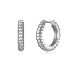 Pendientes Plata Mujer 14mm PEL1165RHXX14 Aro Rayas En Brillo