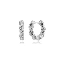 Pendientes Plata Mujer 14mm PEL1244RHXX14 Aro Trenzado En Brillo