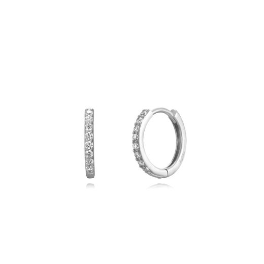 Pendientes Plata Mujer 14mm PEZ1343RHXX14 Aro Circonitas