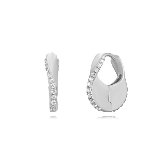 Pendientes Plata Mujer 14mm PEZ1470RH Aro Circonita