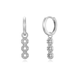 Pendientes Plata Mujer 15,5mm PEZ1369RH Aro Colgante Circonitas
