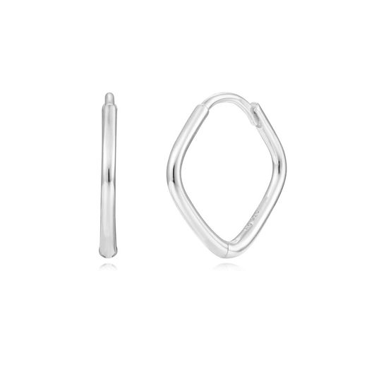 Pendientes Plata Mujer 15mm PEL1259RH15 Aro Rombo En Brillo