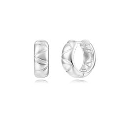 Pendientes Plata Mujer 15mm PEL1267RH15 Aro C. Rayas En Brillo