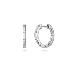 Pendientes Plata Mujer 15mm PEZ1495RH15 Aro Circonitas