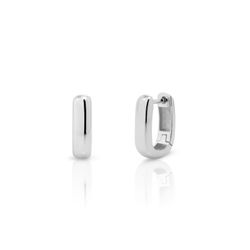 Pendientes Plata Mujer 16mm PEL1295RH16 Aro Rectangular En Brillo
